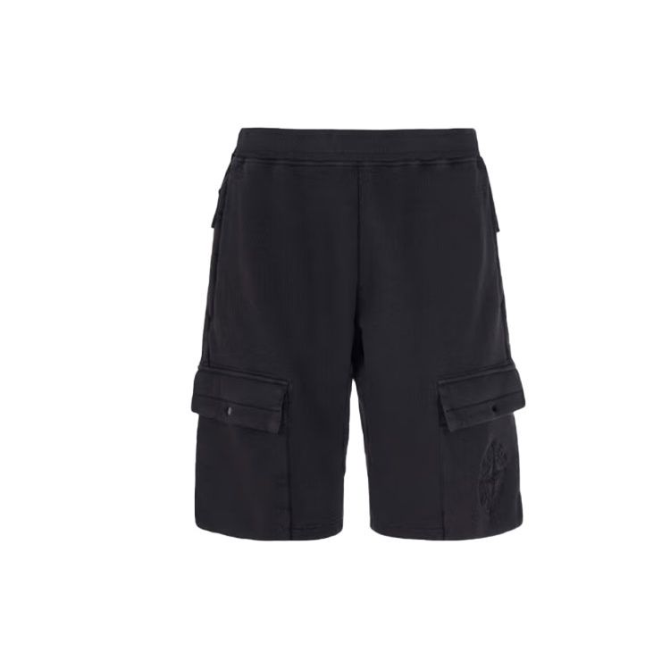

Stone Island Pocket Logo Embroidered Casual Shorts Men shorts Black 761564453-V0029 L