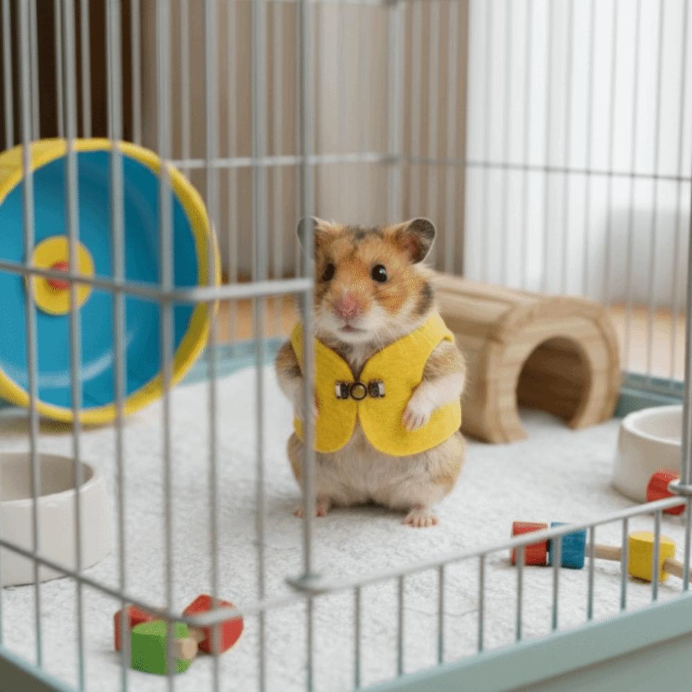 Breathable Hamster Jacket Retro Buckle Pet Apparel Cozy Hamster Vest  Four Seasons