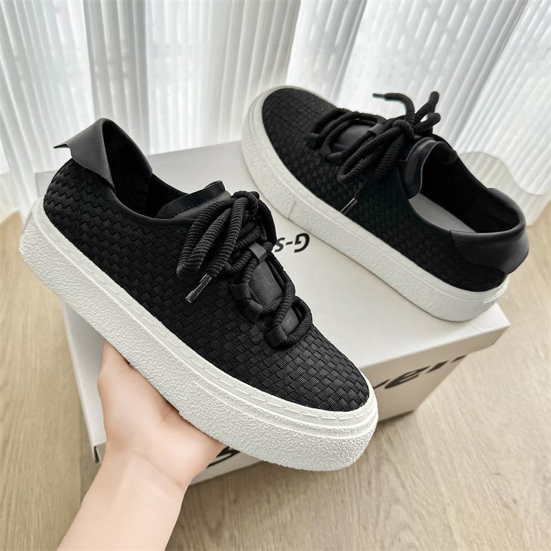 New Low-top Niche Woven Breathable Platform Men's Shoes Trendy Sports and Leisure Board Shoes X315
