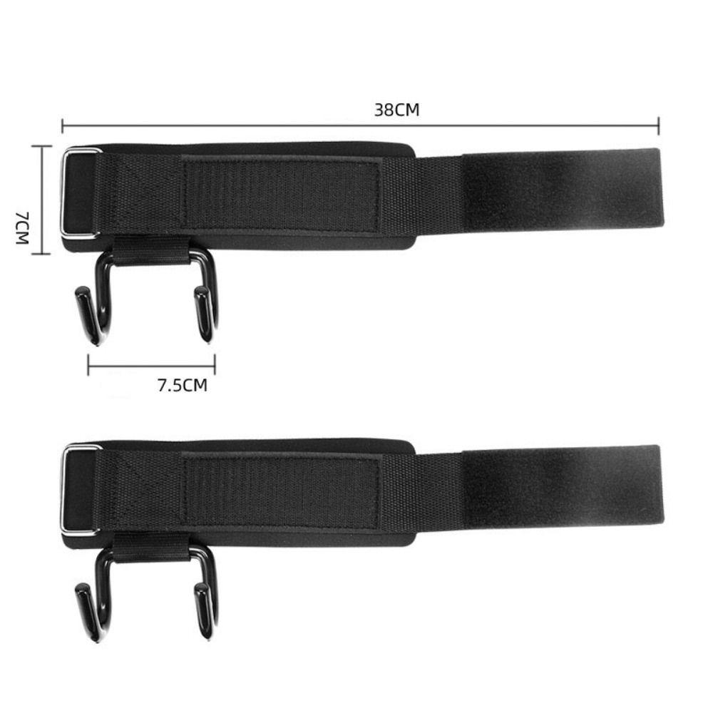 1 Pair Pull-up Auxiliary Power Wrist Guard Adjustable Steel Hook Grips Strap  Weightlifting