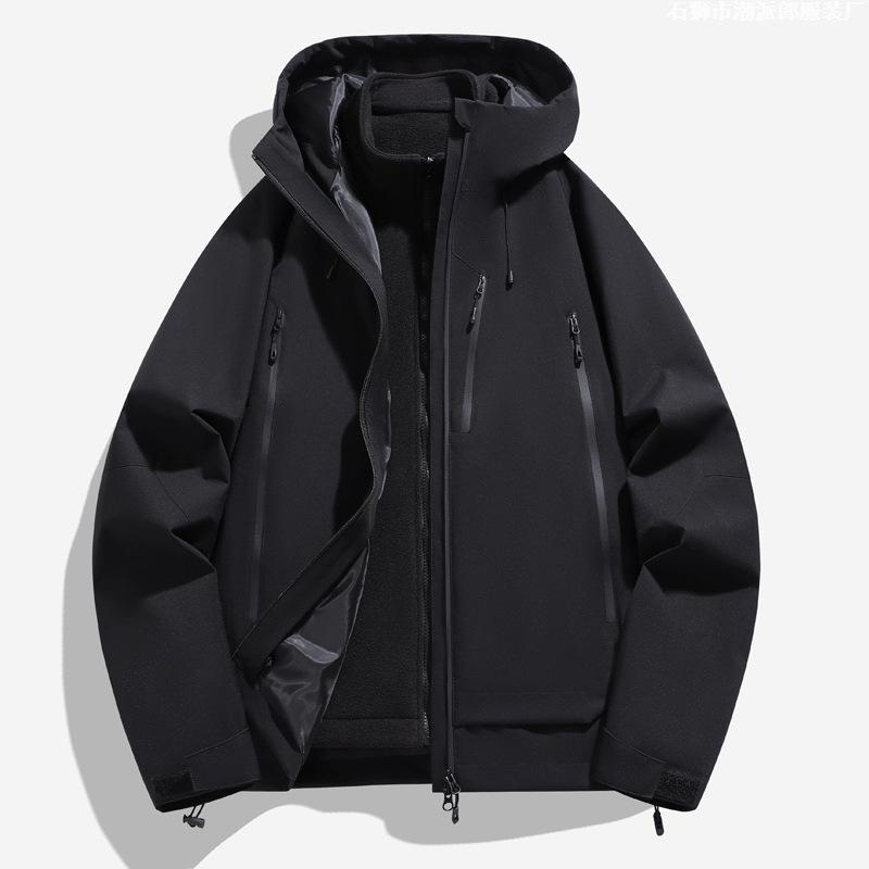 Hooded Jacket Three-in-one Men's Spring and Autumn Tide Brand Jacket Outdoor Windproof Mountaineering Suit Men