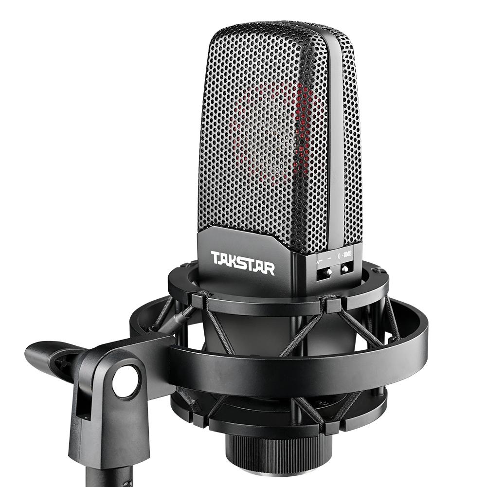 Takstar TAK55 Professional Recording Microphone with Shock Mount and Pop Filter For Vocal Recording Podcasting Radio Studio