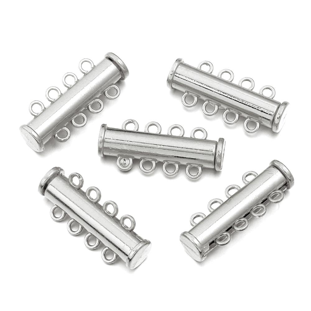 5Pcs 2/3/4/5/6/8 Holes Strong Magnetic Clasps Slide Tubes Lock Clasp Connectors DIY Bracelet Necklace Buckle Hook Jewelry Making