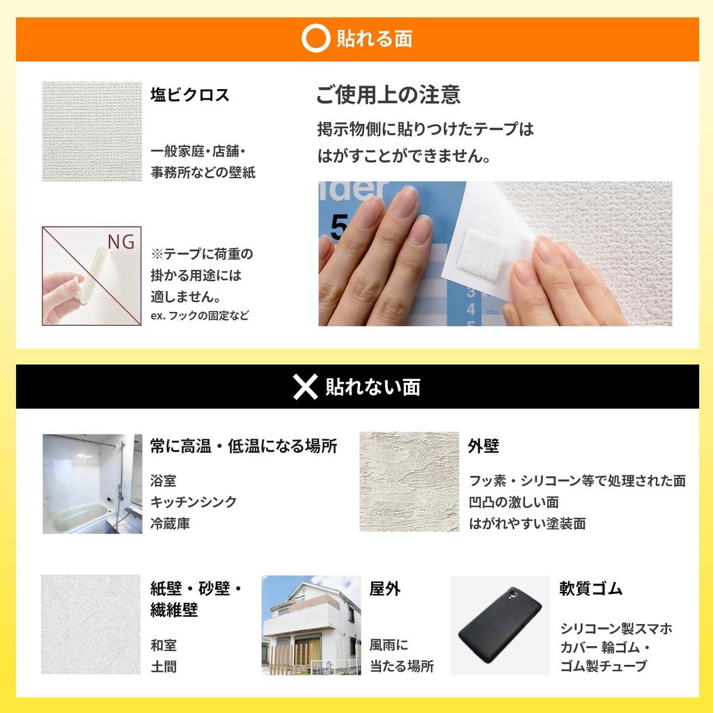Nitoms Removable Tape for Wallpaper Mounting and Easy to Adhere and 20mm Wide x 3m Long x 1 T3974 Double-Sided Posters, Calendars, Photos, More.