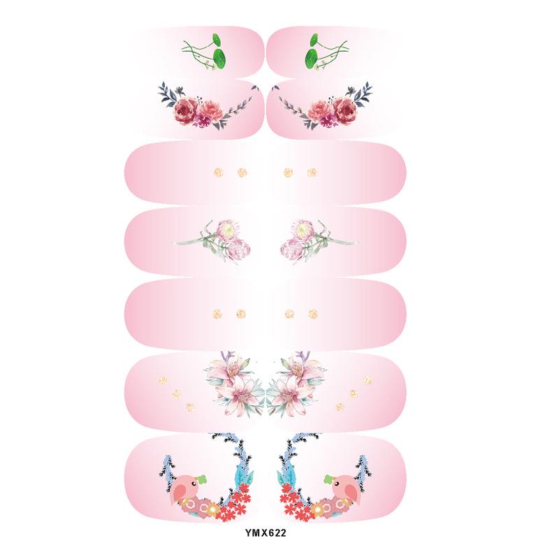 Autumn Maple Leaf Full Cover Waterproof Nail Art Stickers - Japanese Style Floral Design