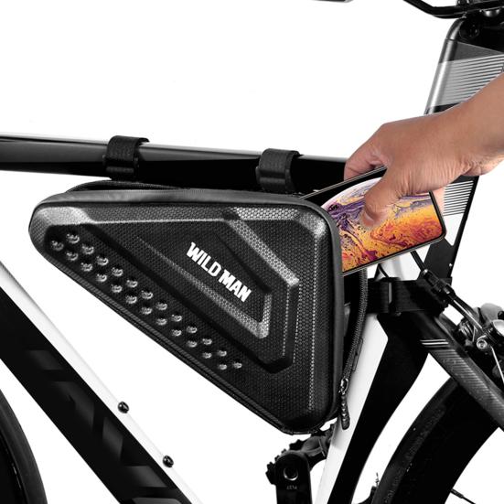 WILD MAN-ES19 Waterproof Hard Shell Front Tube Frame Bag for Road Bicycle