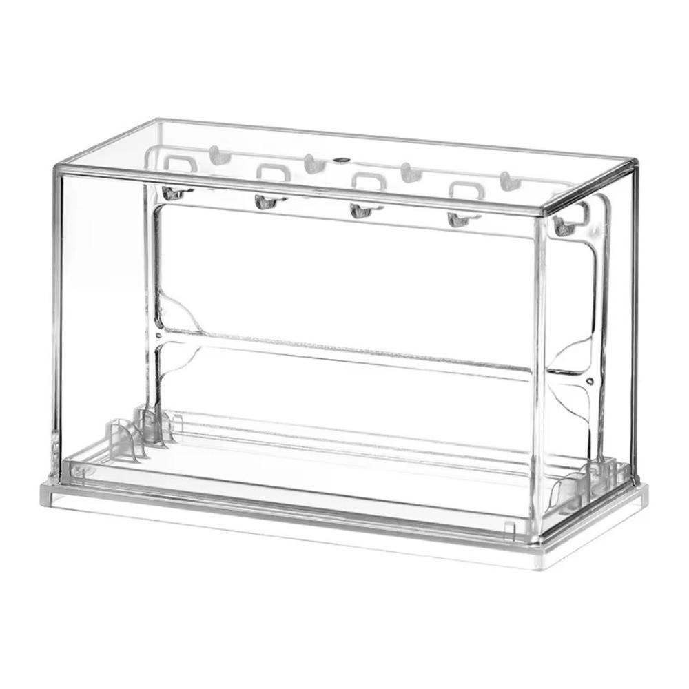 New Stackable Clear Storage Box Dustproof Transparent Acrylic Display Box Plastic With Hook Dustproof Showcase Desktop Organizer