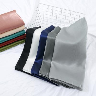 Fashion Plain Shimmer Silk Hijab Scarf Muslim Woman Breathable Voile Hijab Shawls Long Wraps Islam Femme Headband Turban Gift