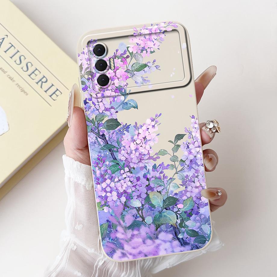 Für Tecno Spark 8P Spark8P 8 P KG7 Hülle Abdeckung Weiches Silikon TPU Blume Schmetterling Girly Mode Malerei Handyhülle Stoßstange Fundas