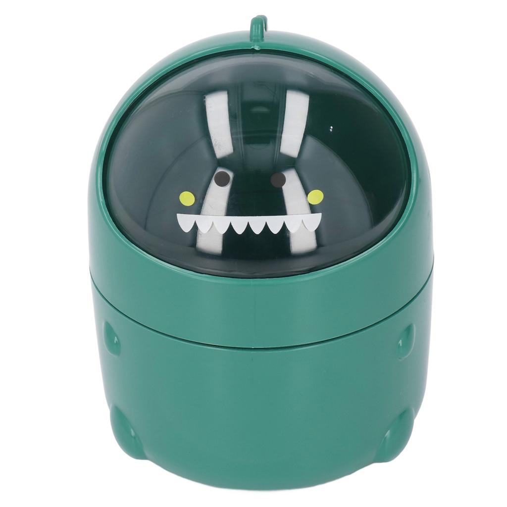 Desktop Trash Can Baby Dinosaur Style Large Mouth Detachable Design Nonslip Bottom Durable Plastic Mini Trash Can Green