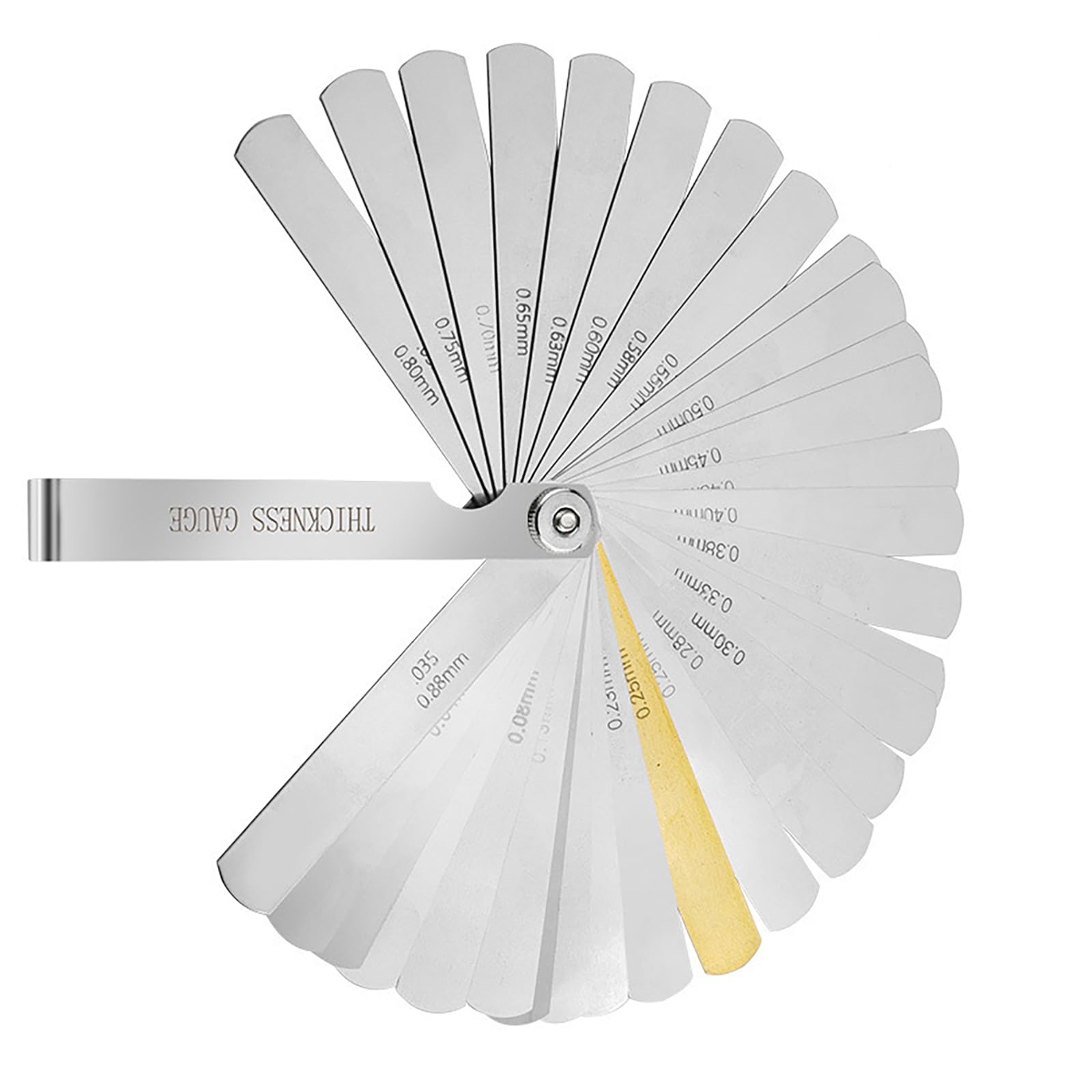 

LeTradeJP Thickness Gauges, 32-Piece Set, 0.04-0.88mm, Stainless Steel, High Accuracy, Gap Gauges, Width, Thickness,