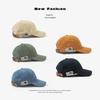 Trendy brand sticker baseball hat men and women couples versatile casual visor retro soft top pure cotton cap