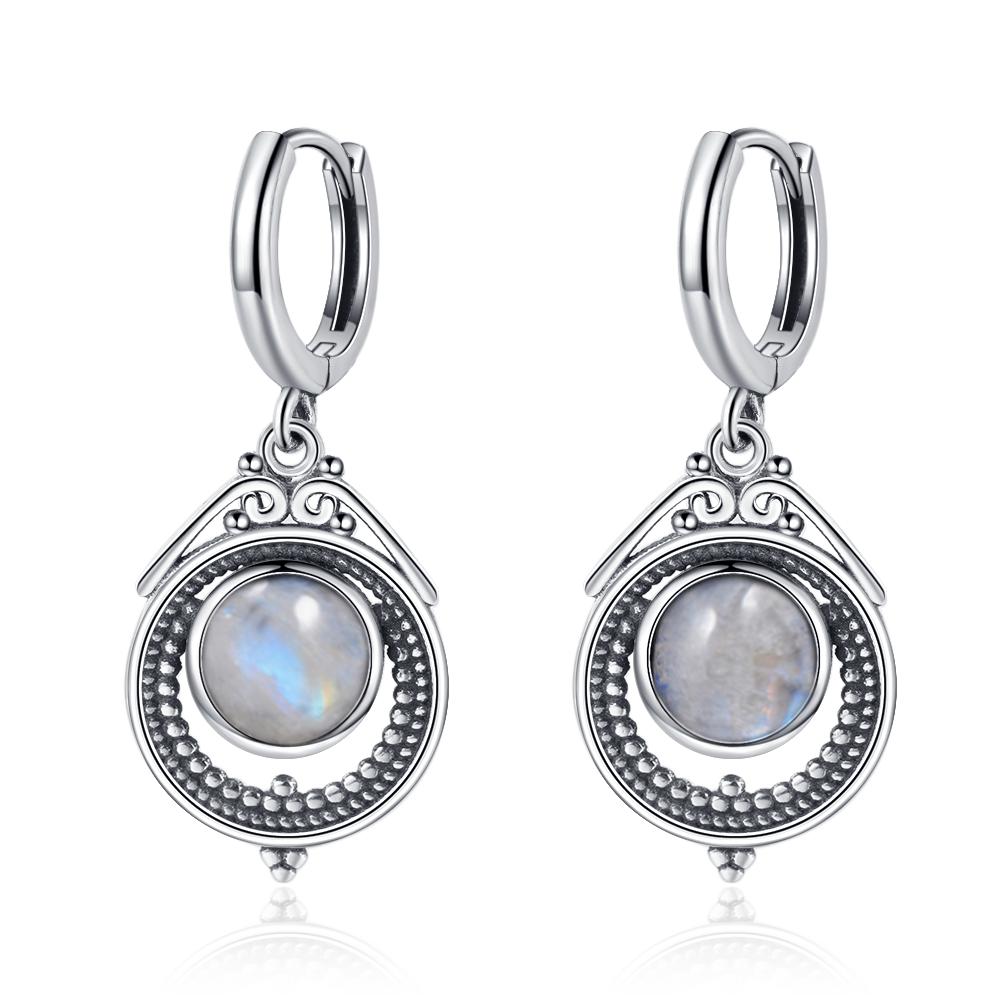 Neue Elegante Natürliche Kyanit Silber Tropfenohrringe für Damen Vintage Hochzeit Verlobung Creolen Ohrringe Geschenke