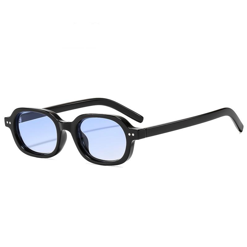 

SO&EI Ins Popular Fashion Oval Jelly Color Women Sunglasses Retro Rivets Men Gradient Punk Shades UV400 Sun Glasses As the picture
