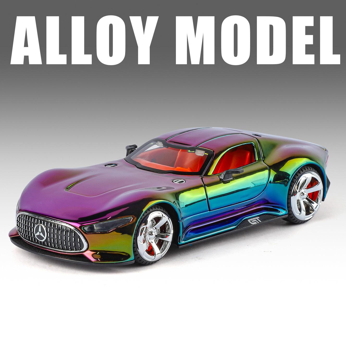 

1:32 Benz VISION GT Super Concept Спортивний Автомобіль Литий Металевий Модель Автомобіля Домашній Модний Орнамент Декорація для Робочого Столу Комп ютера Колекційний фіолетовий