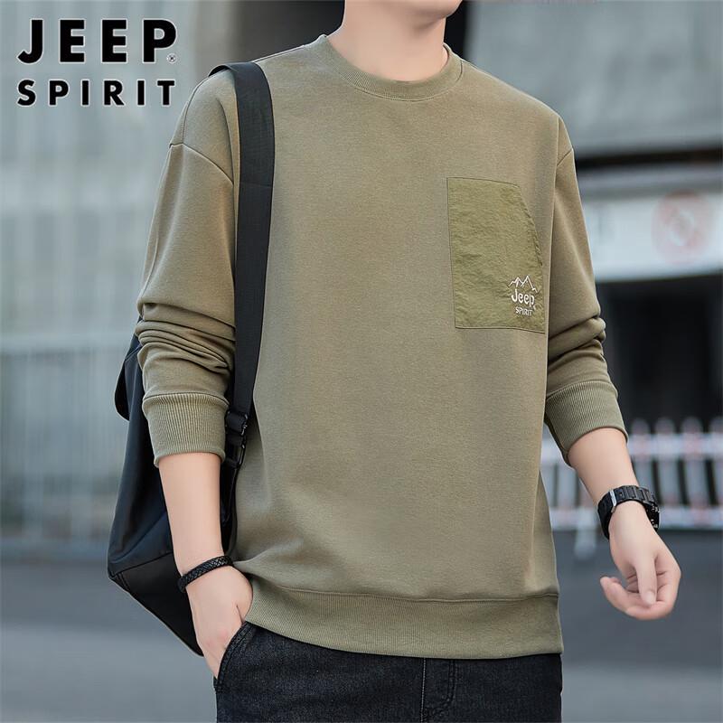 

JEEP SPIRIT Men s Loose-fit Crew Neck Long Sleeve Sweatshirt XL