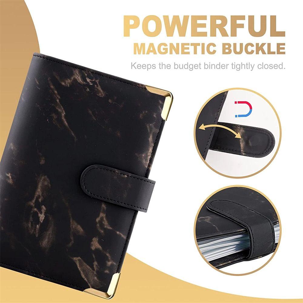 A6 Notebook Zipper Envelope Marble Budget Binder Marble Notebook Notebook Binder 6 Ring Binder