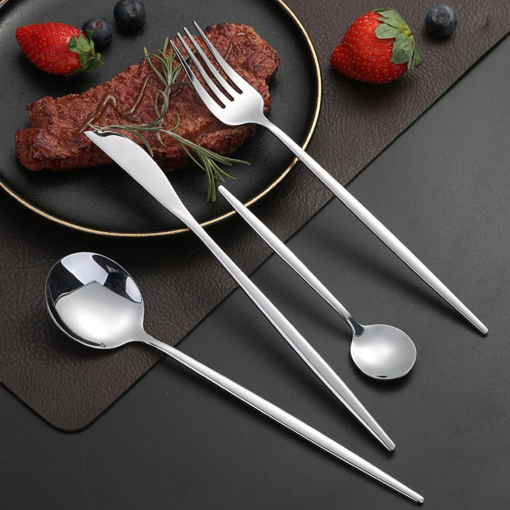 4 Piece Flatware Set Mirror Polished Cutlery Utensil Set Restaurant Eating Tableware Set for Restaurant Home