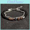 Stainless Steel Mens Geometric Jewelry With Lion Head Charm For Daily Wear