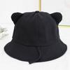 Cappello a secchiello in cotone con orecchie da gatto per adulti, cappello da pescatore per sport all'aperto, per guidare, andare in bicicletta, pescare, vacanze casual, cappello parasole