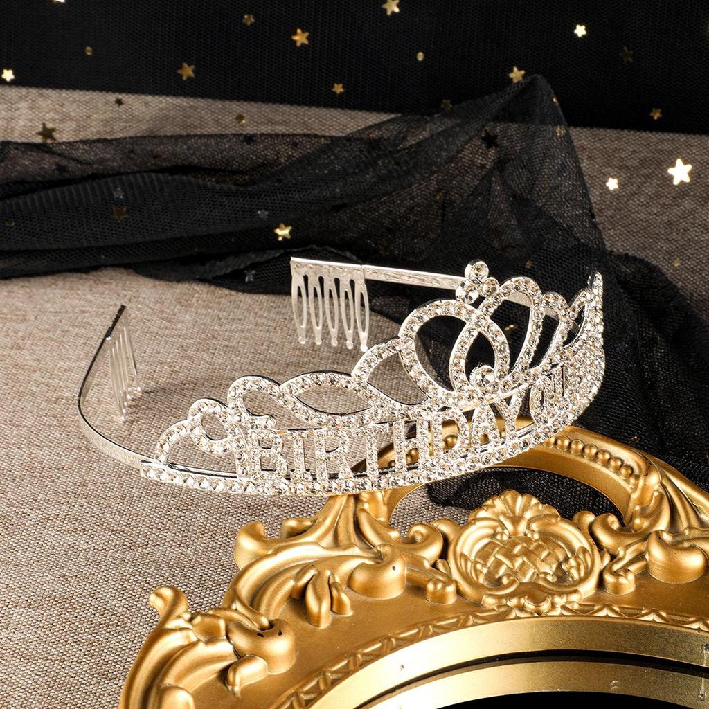 Pettine per capelli con corona da Regina del Compleanno in strass