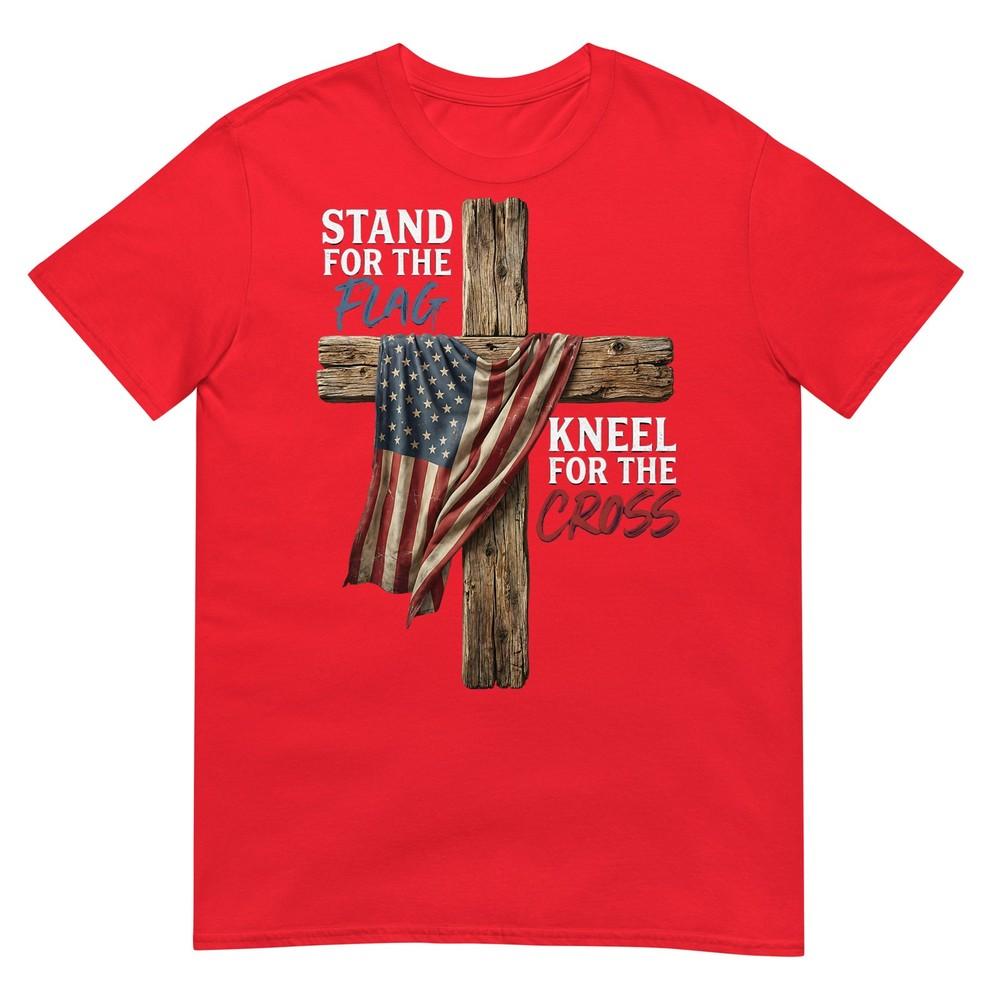 Stand For The Flag Kneel For The Cross American Flag Tshirt S