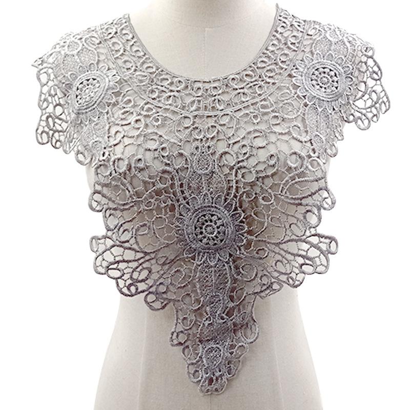 Water-soluble collar, hollow fake collar, embroidered collar DIY lace accessories, polyester silk embroidered corsage