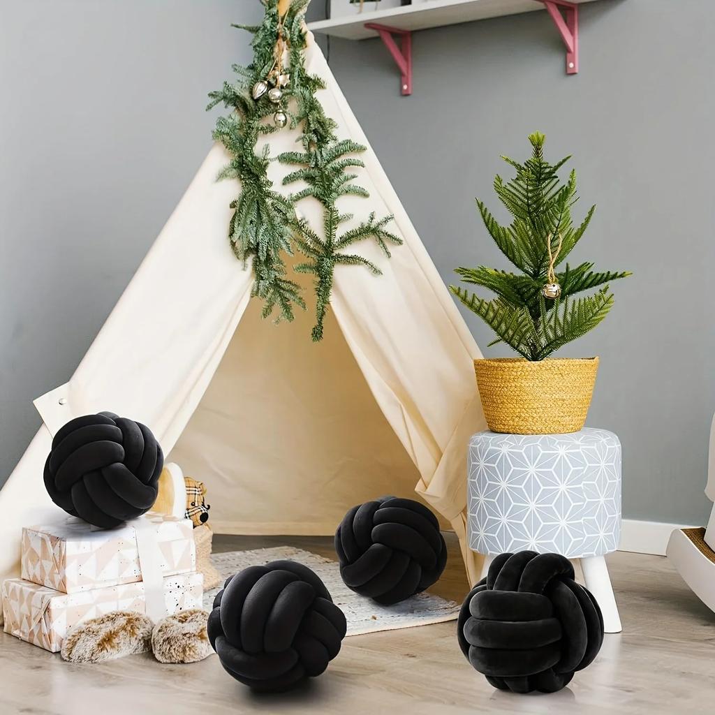 Nordic Stay Striped Cushion Plush Pillow Throw Knot Throw Pillow Cushion Sofa Pillow Living Room Round Ball Cushion