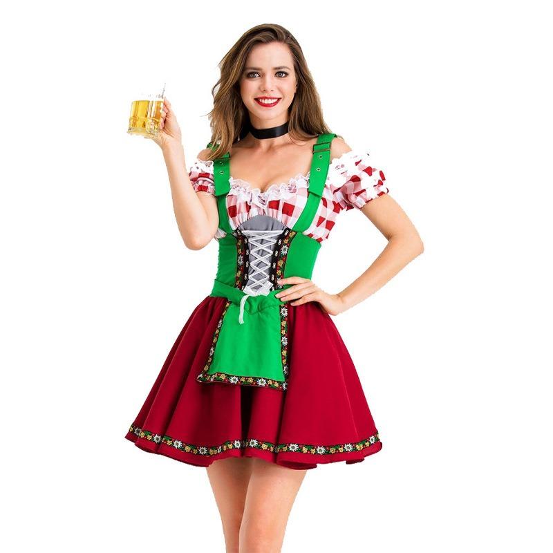Adult Oktoberfest Costume Orgy Party Cosplay Costume Beer Girl Waiter Dress
