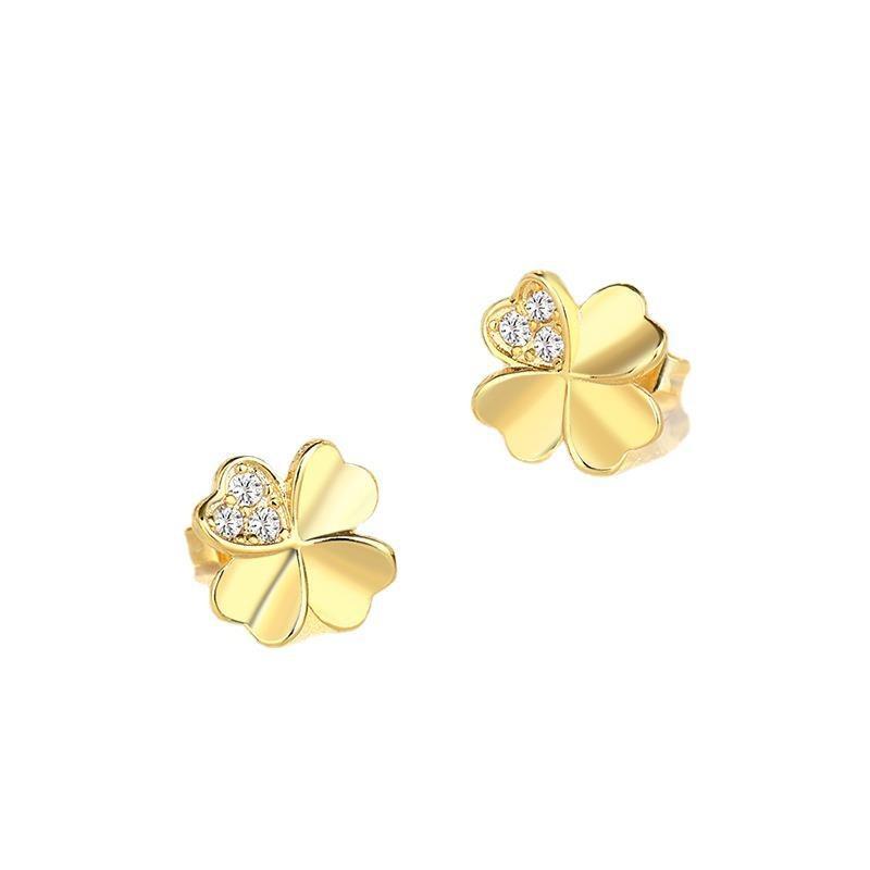 Earrings Inlaid with Diamond Four-leaf Clover Fashionable Earrings for Women