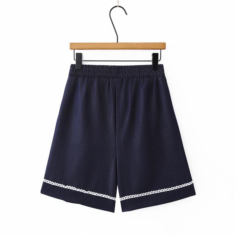 Plus Size Women's High Waist Lace Tencel Denim Capris Shorts - Slimming Wide Leg 