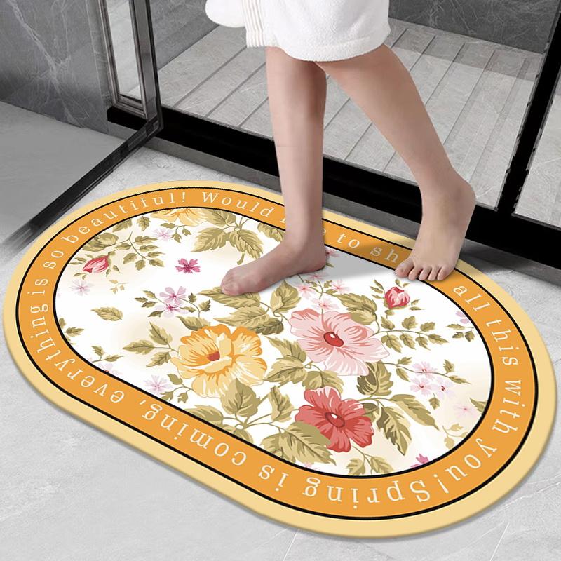 

Bathroom Absorbent Floor Mat Diatom Mud Quick Drying Non-Slip Toilet Door Carpet Toilet Bathroom Floor Mat 40x60cm15.7x23.6in