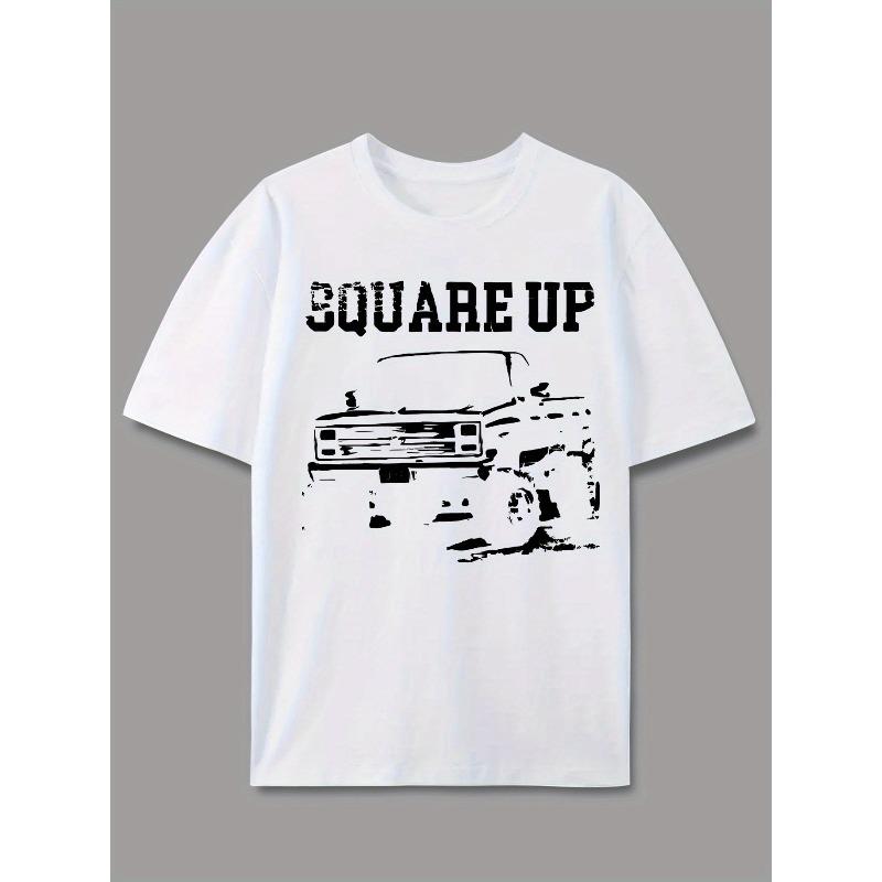 

European sizes A Truck-Themed Graphic Tee with Graffiti Letters, Suitable for Men, Perfect for Couples in High Street Fashion S белый