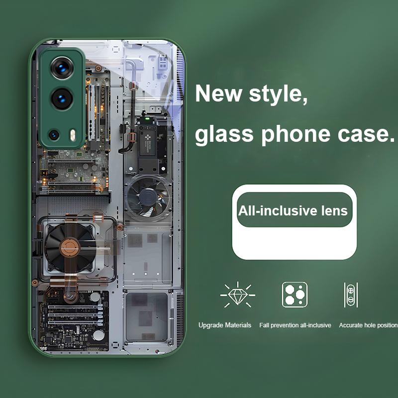 

Gray Motherboard Fan For VIVO Y72 X100 Pro Y55 16 V20 29 V30 X60 Pro Y11s Y20 X80 Pro 5G Y36 4G V23e Tempered Glass Phone Case For Vivo Y36 4G