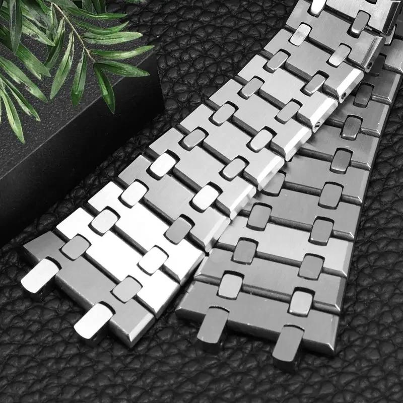 904L Roestvrijstalen Horlogebanden Voor AP 15400 Audemars Piguet Royal Oak GA2100 2110 Band Mannen Zilver waterdicht Armband 26mm