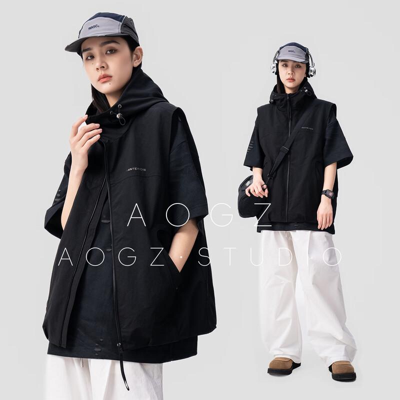 AOGZ Unisex Hooded Casual Workwear Vest 2XL