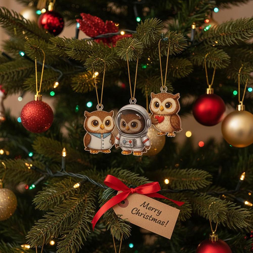 24 Day Animal Hanging Ornament Set Unique Owl-Themed 2d Ornaments For Family Holiday Tradition China Mainland