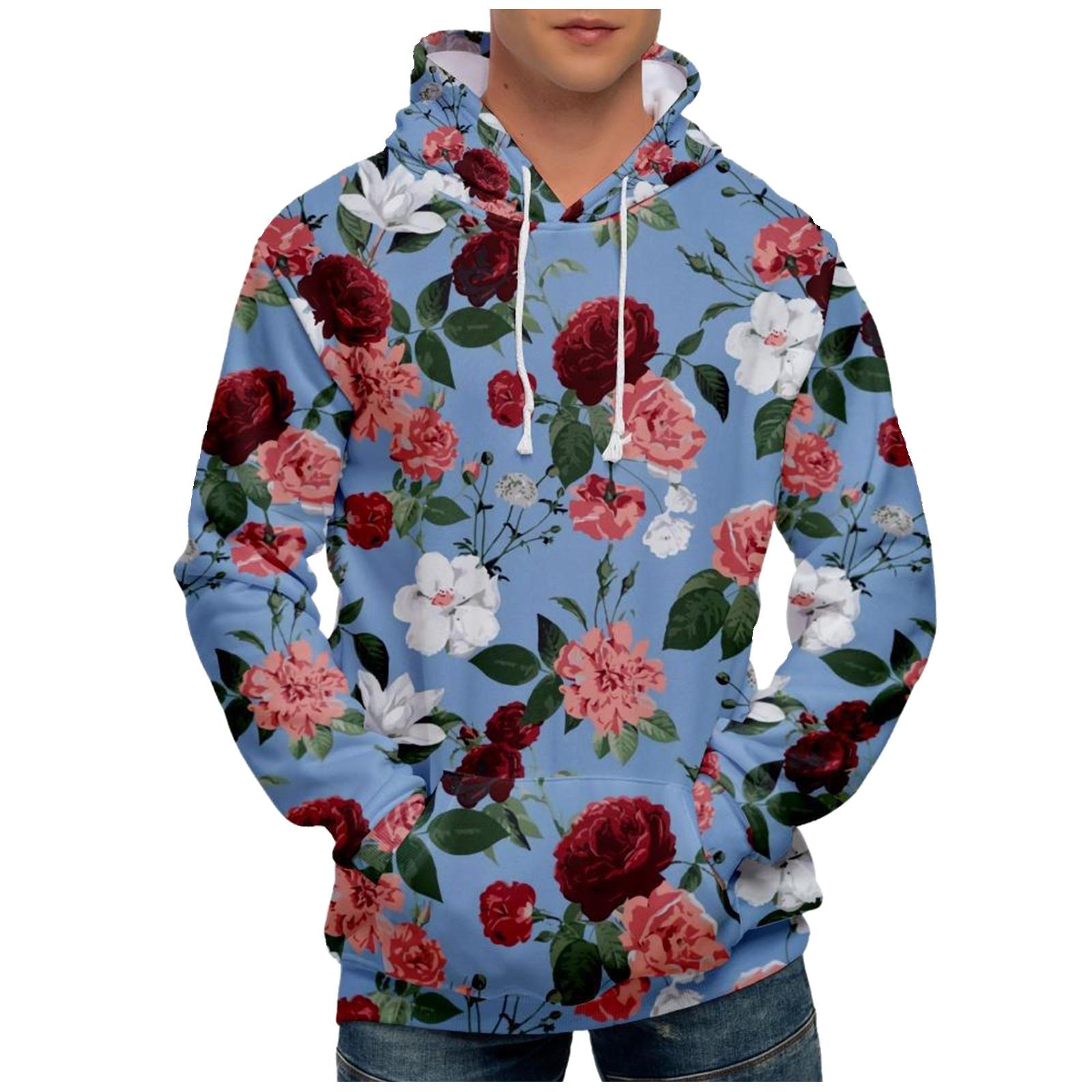 Модный свободный мужской и женский свитер с капюшоном с длинным рукавом и принтом XXL