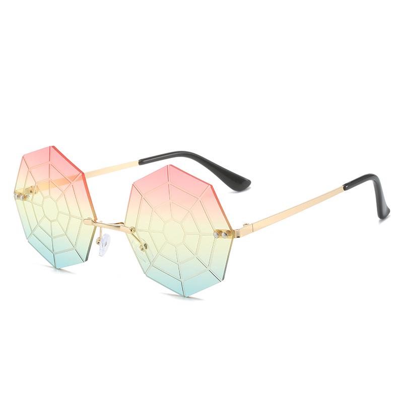 2023 Spider Web Frameless Sunglasses - European American Street Style Hip Hop Fashion