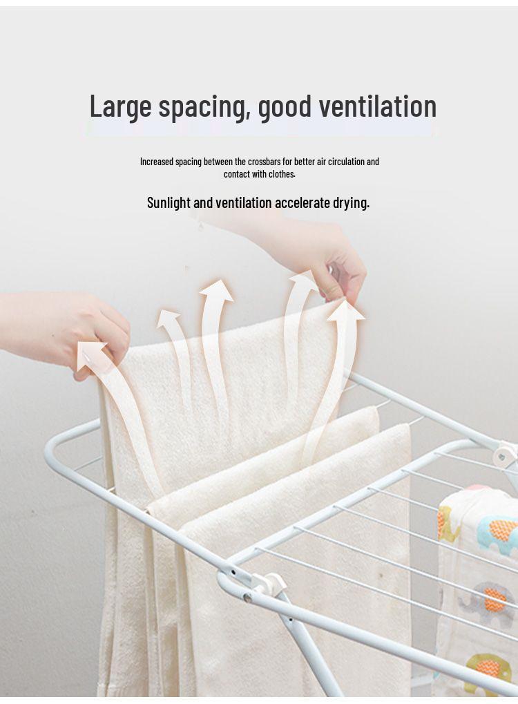 Stainless Steel Folding Clothes Rack for Indoor/Outdoor Use - Ideal for Home, Bedroom, Balcony, Living Room, and Quilt Drying