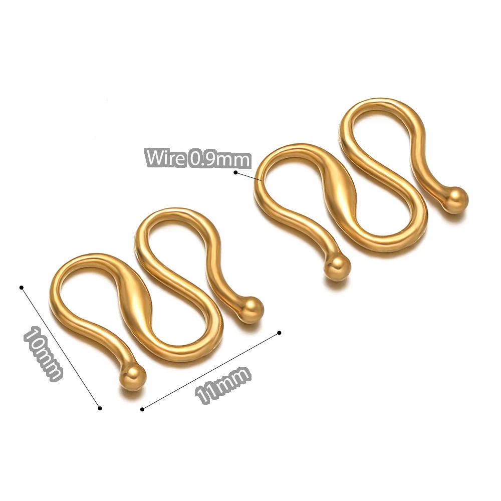 20pcs Stainless Steel W Shape Necklace Clasps Hooks for DIY Jewelry Making Finding Bracelets Supplies Accessories Wholesale