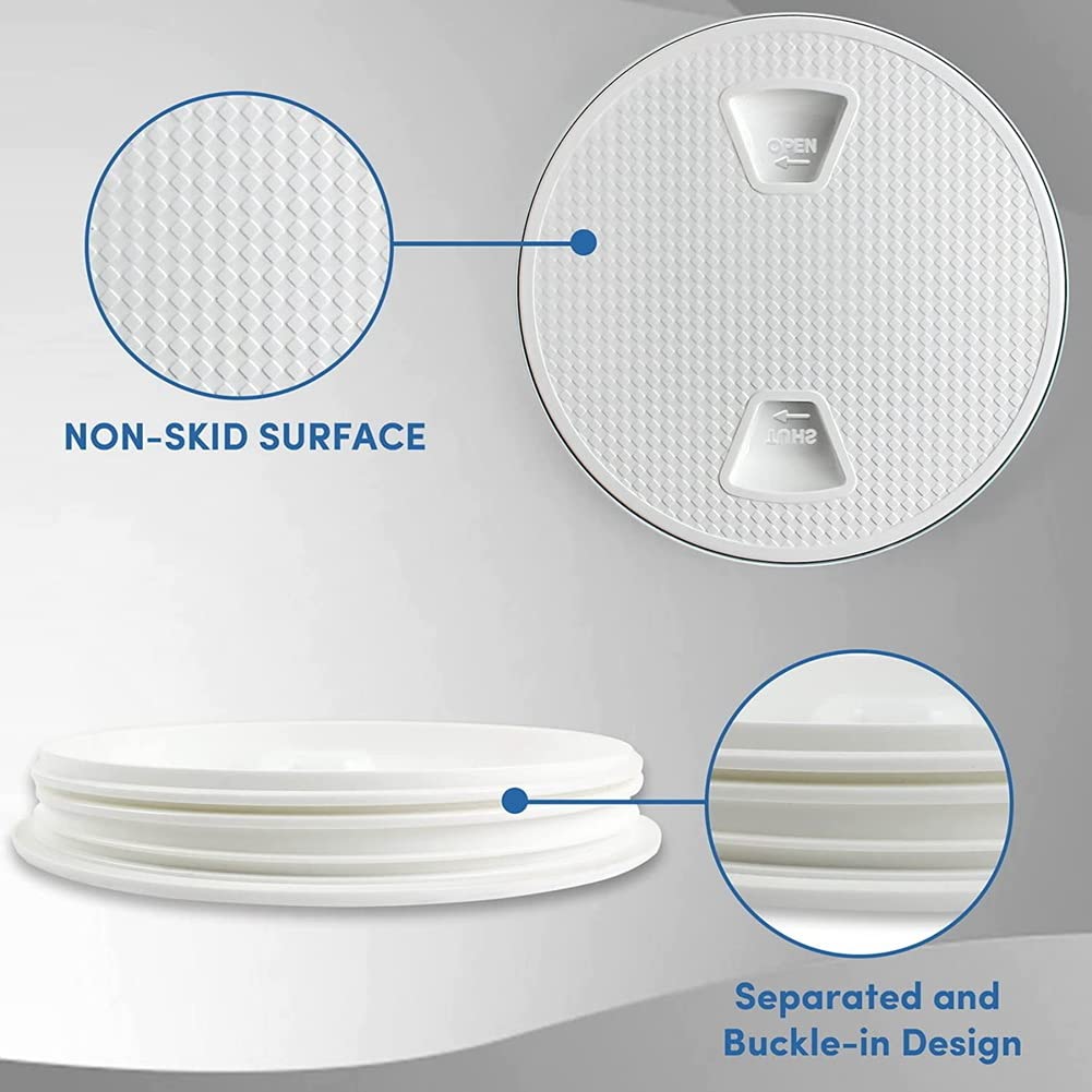 Pmandgk Round Anti-Slip Inspection Hatch - Boat Hatch Deck Plate with Removable Cover for