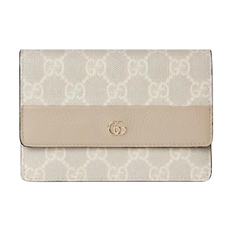 

Gucci GG Marmont Double G Logo Hardware Leather Wallet Women wallet Beige 855488-AAFXM-9549 Box(Basic Set+Box)
