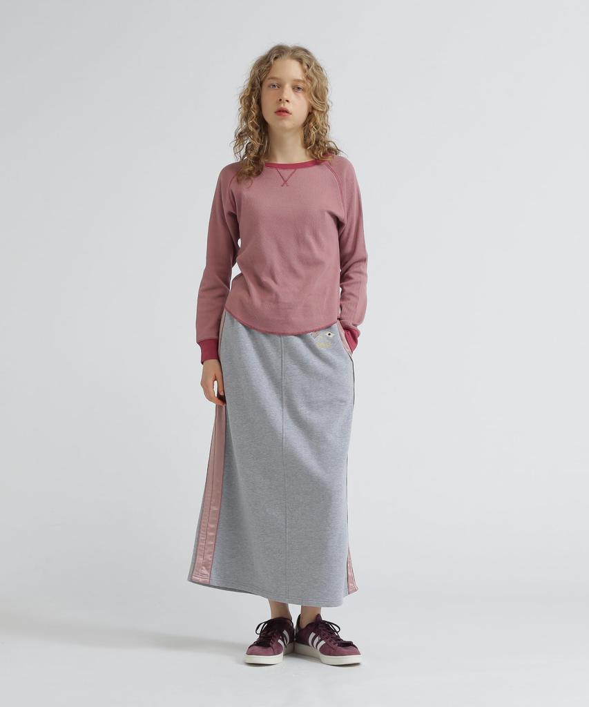 T-shirt gaufré nid d'abeille bicolore Avirex, Femme, Taille M, 090, Rose, 783-5230603