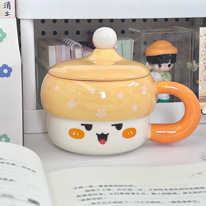 High Value Hat Mug Ins Cute Ceramic Water Cup with Lid Girl Couple Coffee Birthday Present