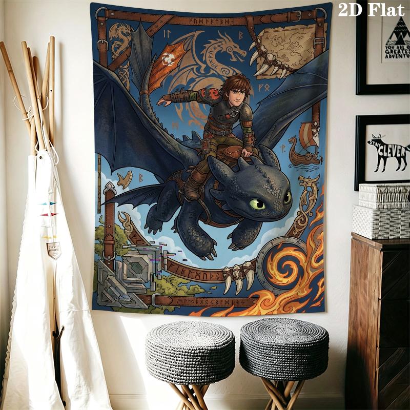 Come Allenare un Drago Arazzo da Parete Appeso Estetico Coperta in Tessuto Stampato Arazzi Decorativi per Camera da Letto Soggiorno Arredamento per la Casa