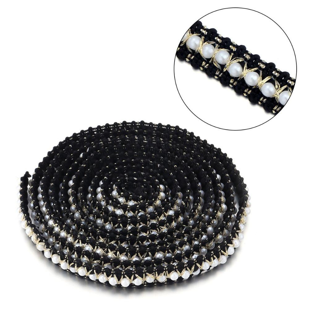 2yard/lot DIY Sewing Pearl Bead Lace Ribbon Dress Skirt Sewing Solid Color Wrapping Gift Ribbons Handmade Trim Tape Ribbon Gift