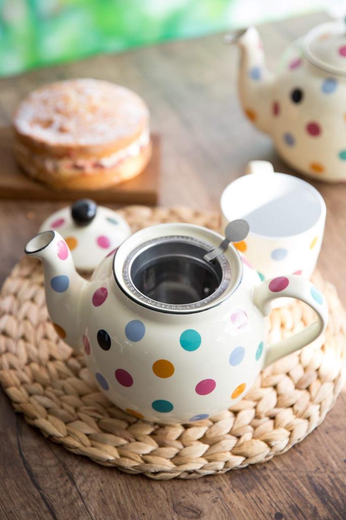 London Pottery Farmhouse Teapot, IvoryDot, 2 Cups