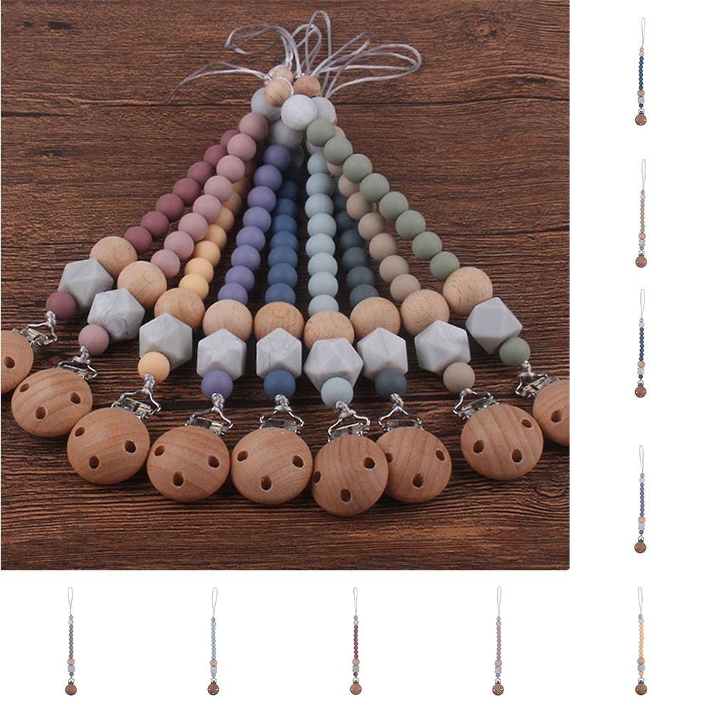 

Силиконовые бусины, держатель для пустышки, деревянный держатель для соски, зажимы, красочные зажимы для соски, цепочка для малышей