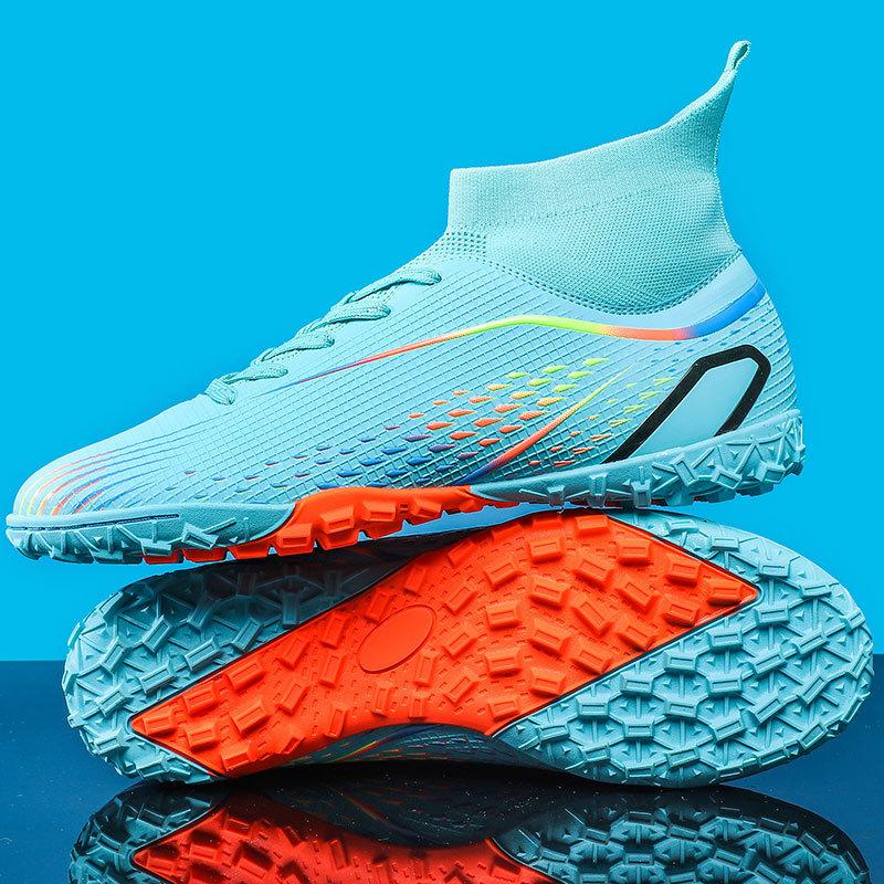 Professional Sports Soccer Shoes Men's High Top Student Teen Male TF Broken Nails Girl Training Adult Game